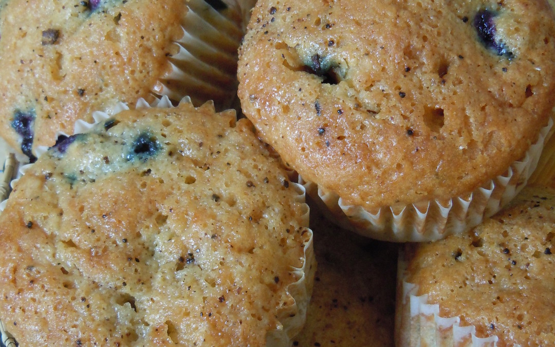 Muffins ligeros de arándanos